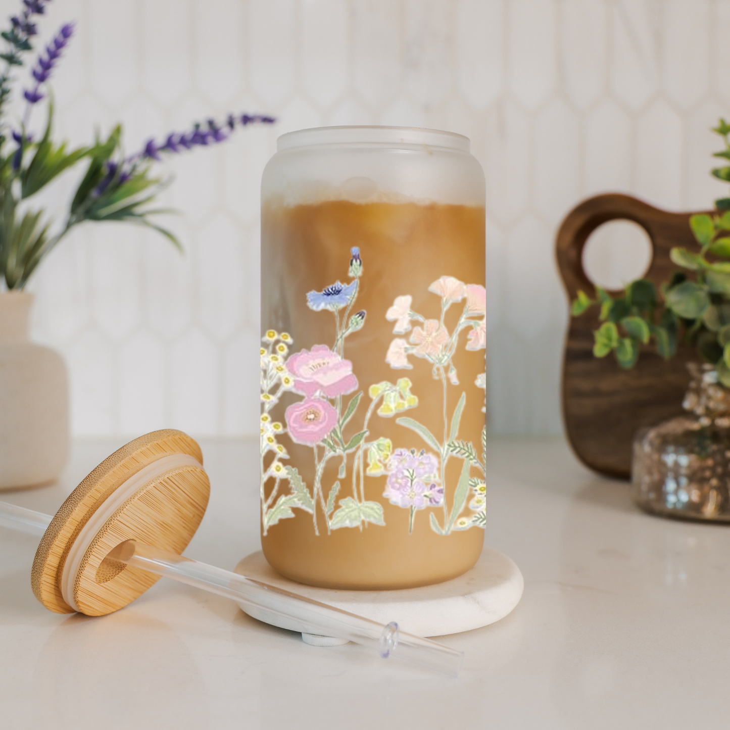 Libbey Glass Cup | Boho Floral