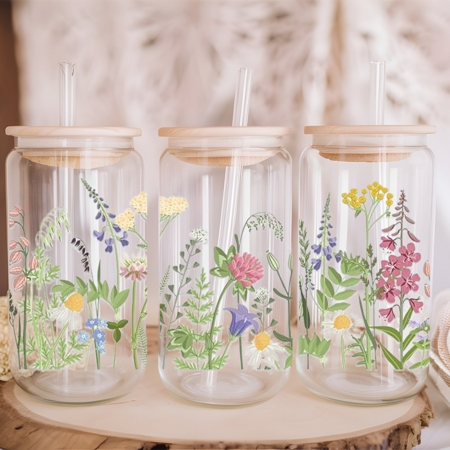 Libbey Glass Cup | Boho Floral