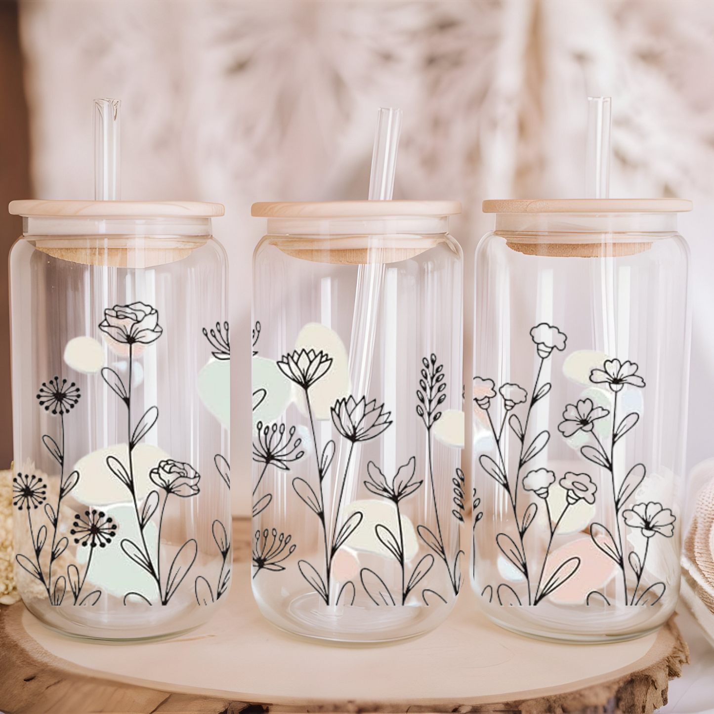Libbey Glass Cup | Boho Floral