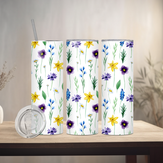 Spring Floral | 20oz Skinny | Full Design Skinny Tumbler | 2025 Spring Collection