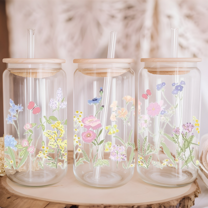 Libbey Glass Cup | Boho Floral