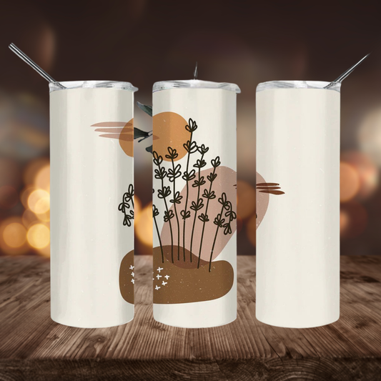 Abstract Boho Botanical | Full Design Skinny Tumbler