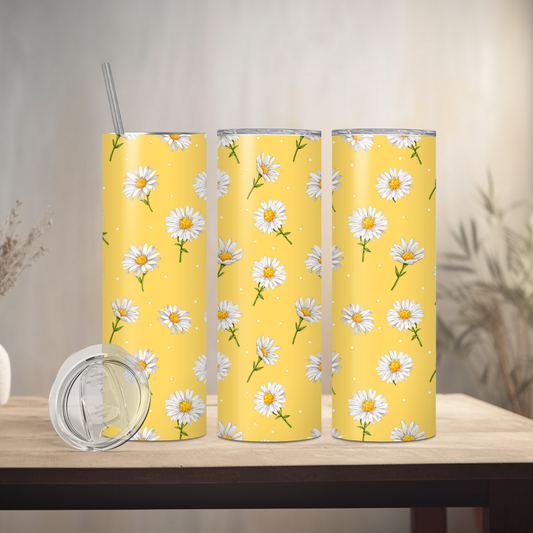 Spring Daisies | 20oz Skinny | Full Design Skinny Tumbler | 2025 Spring Collection