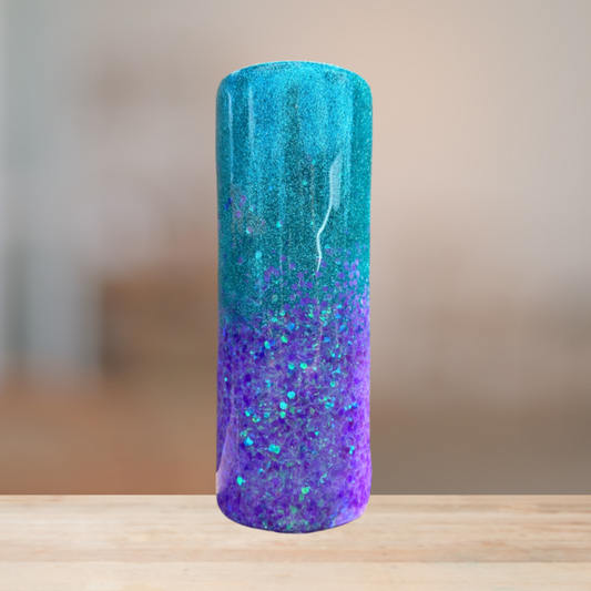 Blue & Lavender Glitter Tumbler | Personalized Tumbler