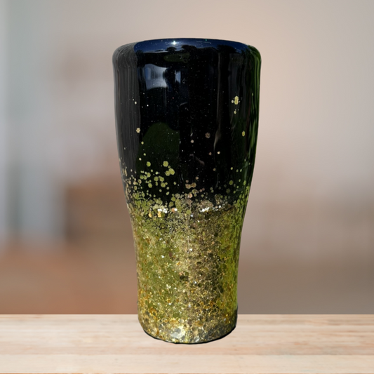 Black & Gold Glitter Tumbler | Personalized Tumbler