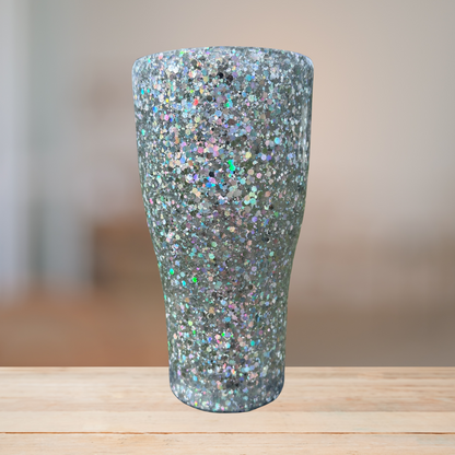 Silver Glitter Tumbler | Personalized Tumbler