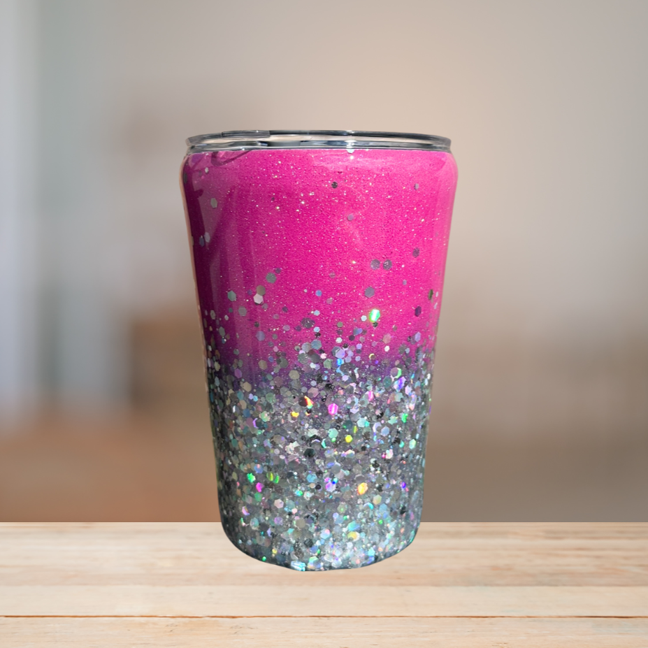 Pink & Silver Glitter Tumbler | Personalized Tumbler