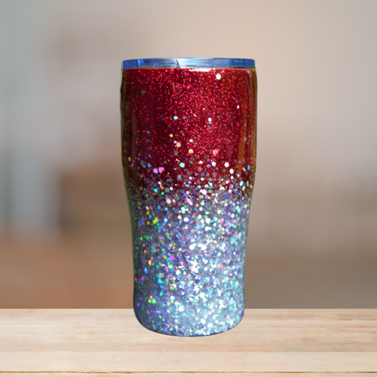 Red & Silver Glitter Tumbler | Personalized Tumbler