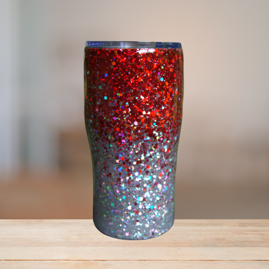 Red & Silver Glitter Tumbler | Personalized Tumbler