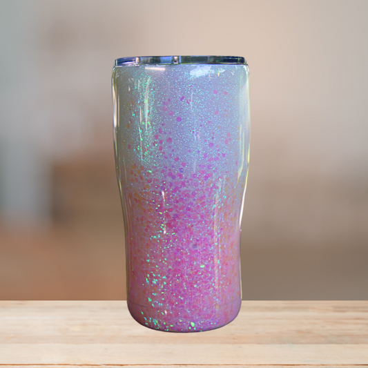 White & Pink Glitter Tumbler | Personalized Tumbler