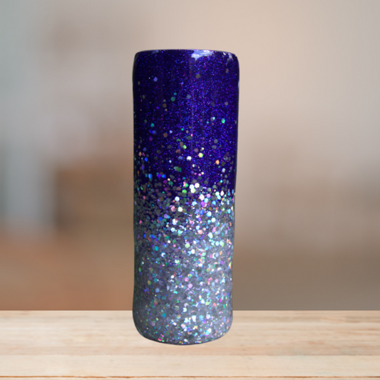 Purple & Silver Glitter Tumbler | Personalized Tumbler