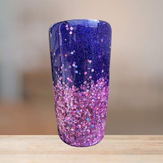 Purple & Pink Glitter Tumbler | Personalized Tumbler