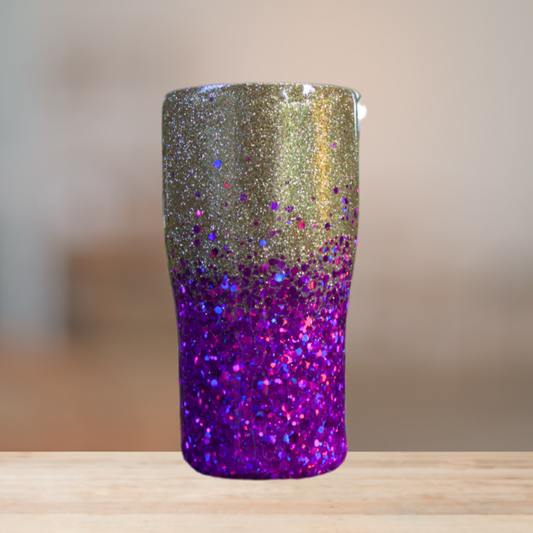Gold & Grape Glitter Tumbler | Personalized Tumbler