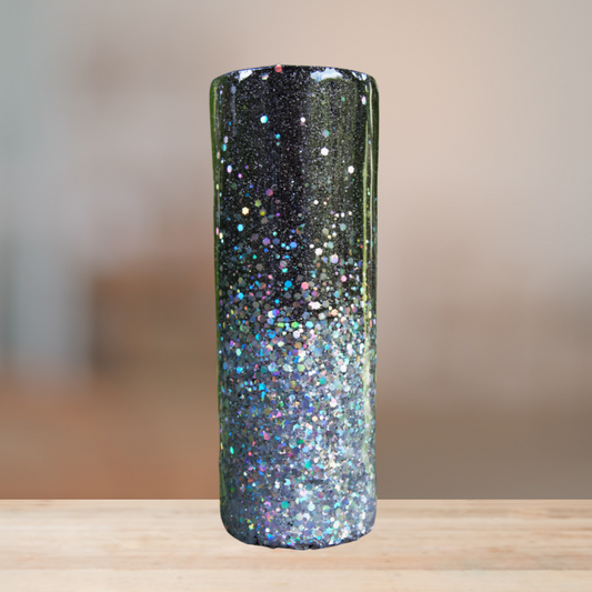 Black & Silver Glitter Tumbler | Personalized Tumbler