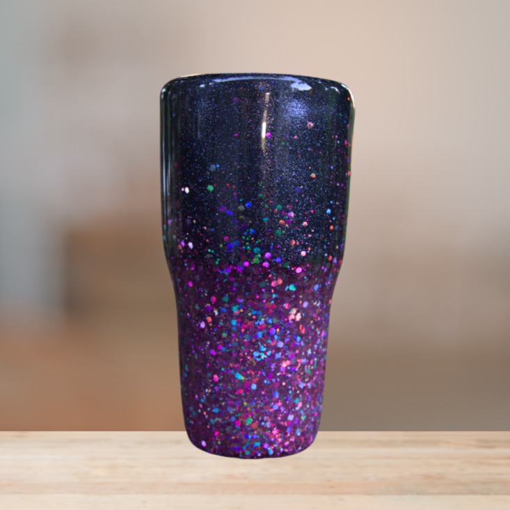 Black & Lavender Glitter Tumbler | Personalized Tumbler