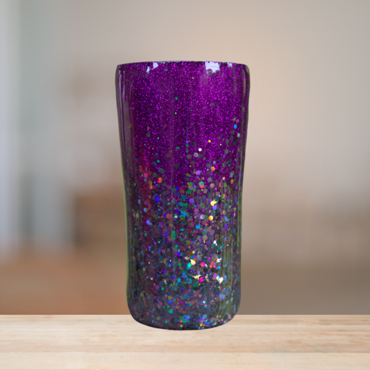 Purple & Black Glitter Tumbler | Personalized Tumbler