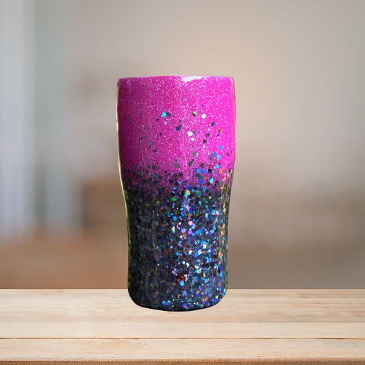 Pink & Black Glitter Tumbler | Personalized Tumbler