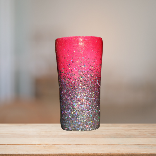 Pink & Silver Glitter Tumbler | Personalized Tumbler