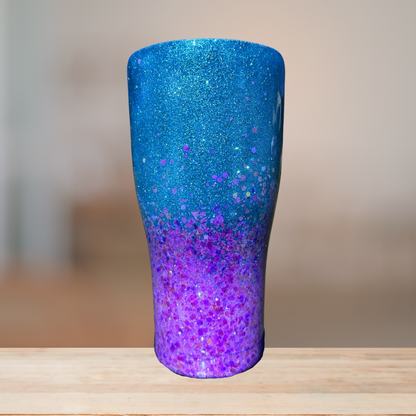Blue & Lavender Glitter Tumbler | Personalized Tumbler