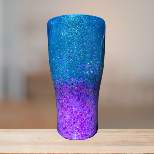 Blue & Lavender Glitter Tumbler | Personalized Tumbler