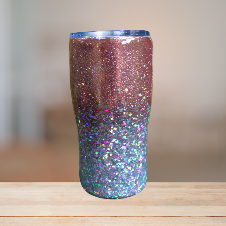 Rose Gold & Silver Glitter Tumbler | Personalized Tumbler