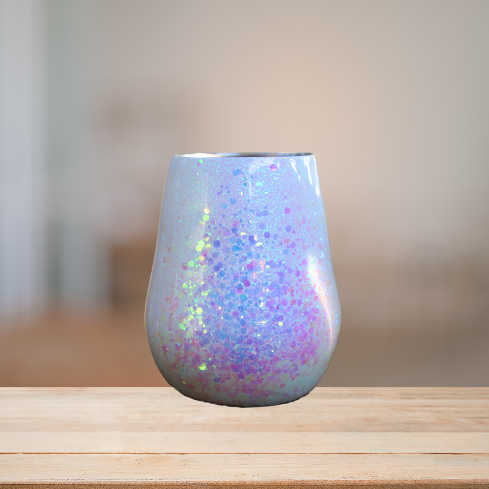 White Glitter Tumbler | Personalized Tumbler