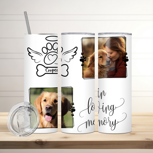 Custom Pet Memorial Tumbler | Pet Parent | Full Design Skinny Tumbler