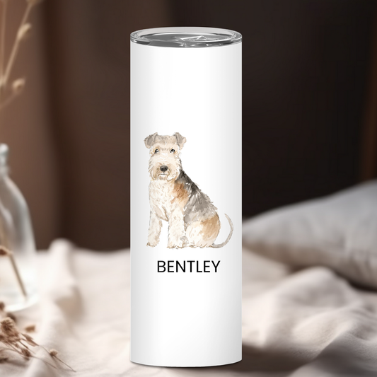 Personalized Irish Terrier Dog Tumbler | Custom Dog Name Gift for Pet Lovers | Full Design Skinny Tumbler