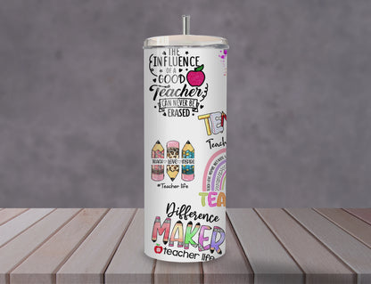 Teacher Life Tumbler | Full Design Skinny Tumbler