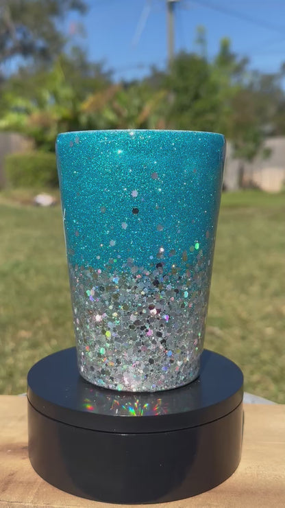 Blue & Silver Glitter Tumbler | Personalized Tumbler