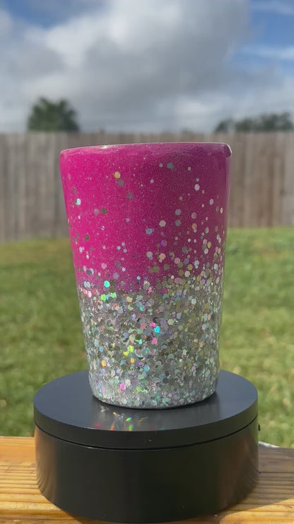 Pink & Silver Glitter Tumbler | Personalized Tumbler