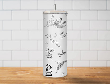 Harry Potter Favorite Symbols Tumbler | Full Design Skinny Tumbler
