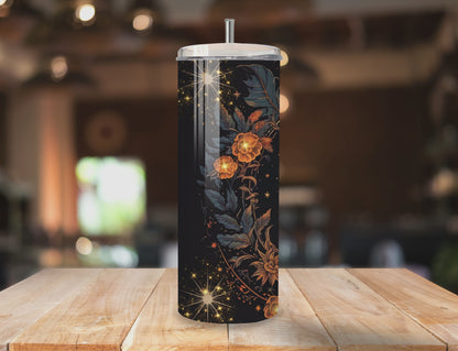 Celestial Sun & Moon Tumbler | Full Design Skinny Tumbler