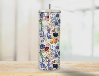 Floral Tumbler | Full Design Skinny Tumbler
