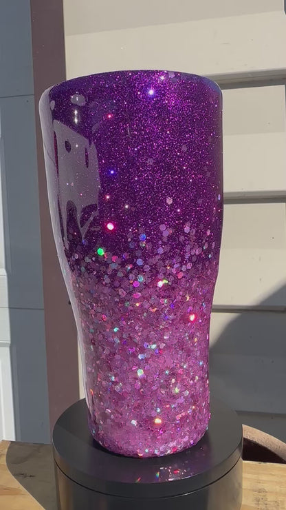 Purple & Pink Glitter Tumbler | Personalized Tumbler