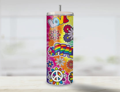 Hippie Love Tumbler | Full Design Skinny Tumbler