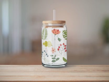 Libbey Glass Cup | Boho Floral