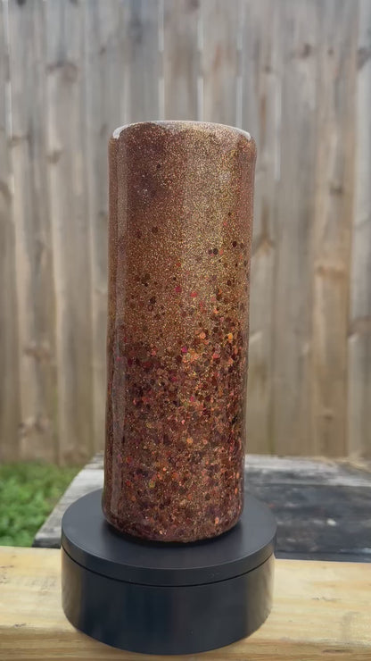 Copper & Cinnamon Glitter Tumbler | Personalized Tumbler