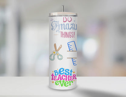 Teacher Appreciation Gift Tumbler | Full Design Skinny Tumbler