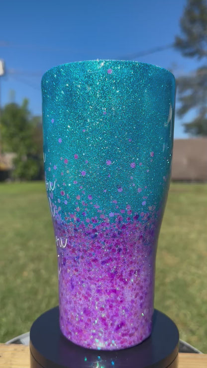 Blue & Lavender Glitter Tumbler | Personalized Tumbler