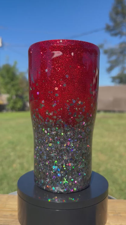 Red & Black Glitter Tumbler | Personalized Tumbler