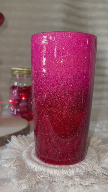 Love Struck Ombre Glitter Tumbler | Valentine's Day Gift | Customizable Stainless Steel Tumbler
