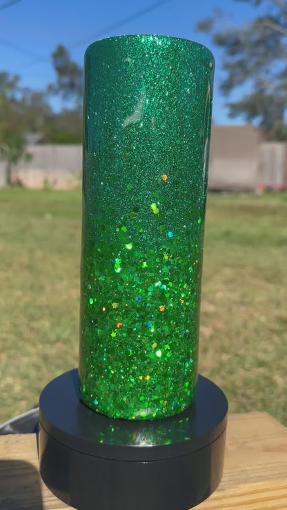 Green Glitter Tumbler | Personalized Tumbler